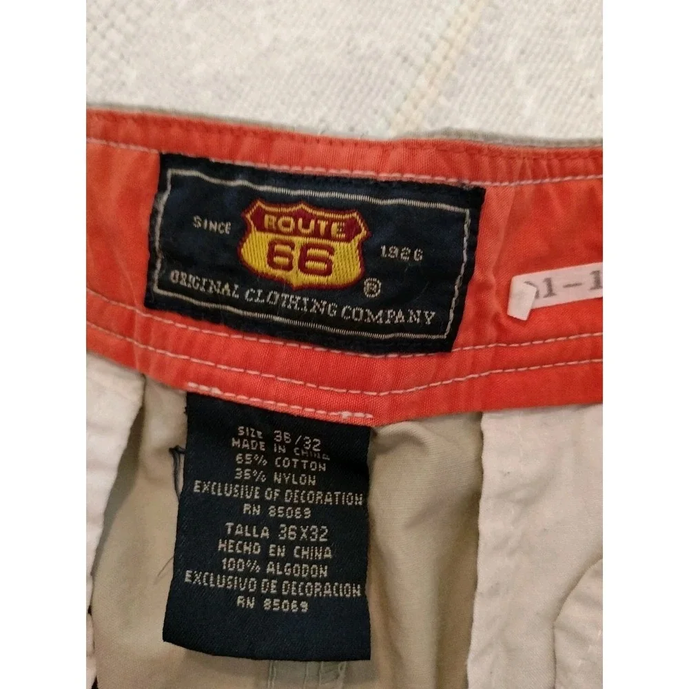 Route 66 Convertible Cargo Pants Men 36x32(31) Khaki Beige Hiking Work STAINS